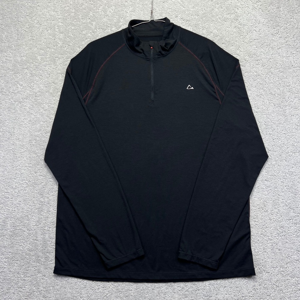 Paradox Merino Blens Base Layer Top Mens XL Black  Drirelease 1/4 Zip Pullover